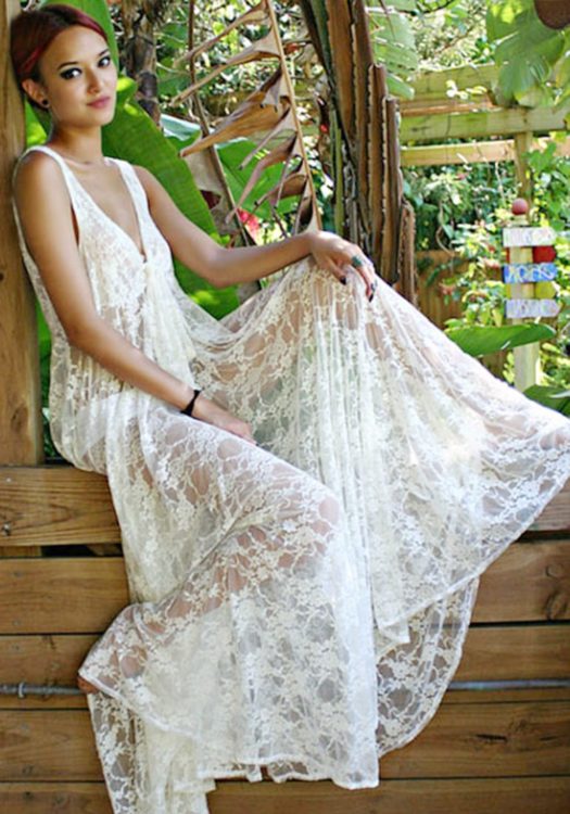 Kyra White Lace Maxi Dress