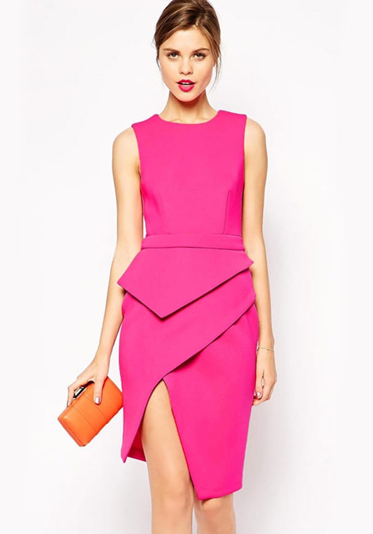 asymmetrical peplum dress
